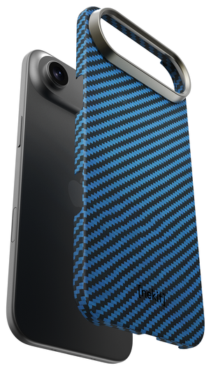 NEKIT Fiber Apple iPhone 17 Air Hoesje MagSafe Kevlar Back Cover Dun Blauw afbeelding 11