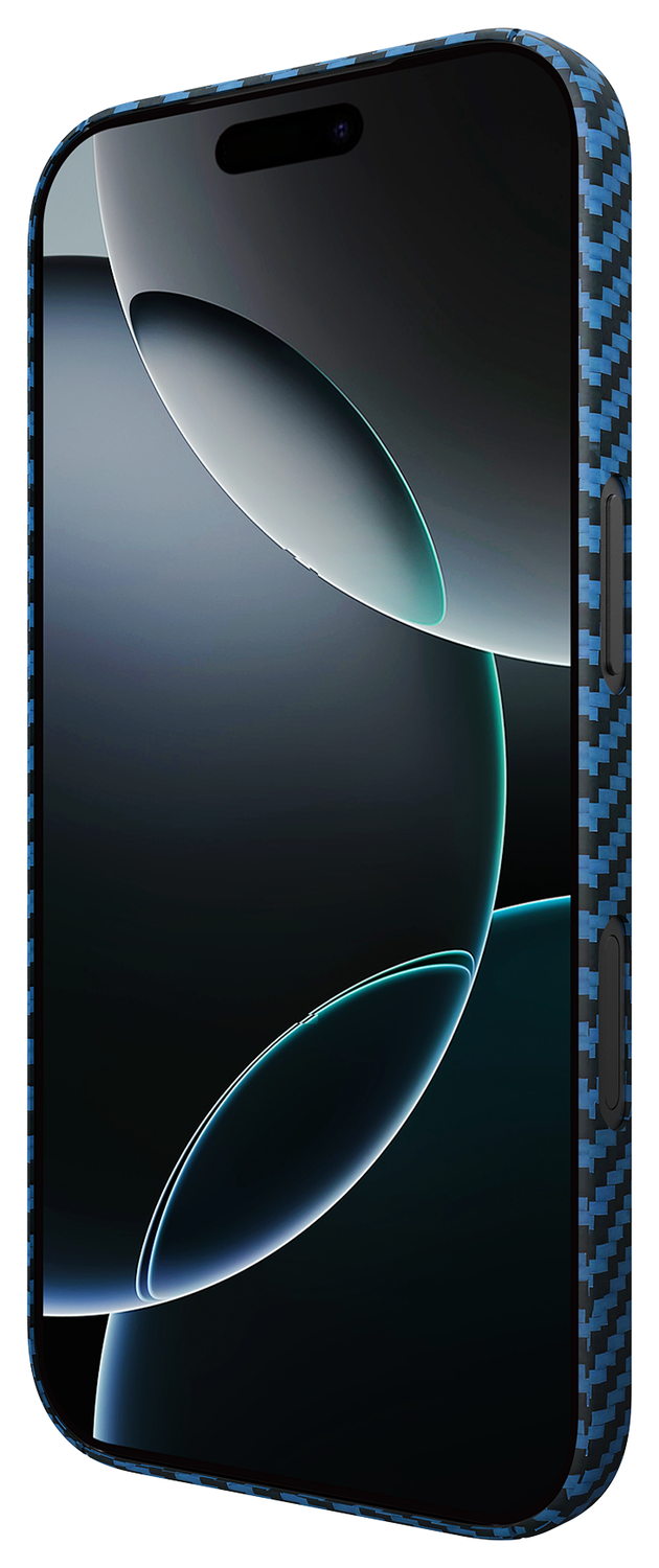 NEKIT Fiber Apple iPhone 17 Pro Max Hoesje MagSafe Kevlar Back Cover Dun Blauw afbeelding 14
