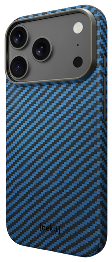NEKIT Fiber Apple iPhone 17 Pro Max Hoesje MagSafe Kevlar Back Cover Dun Blauw afbeelding 13
