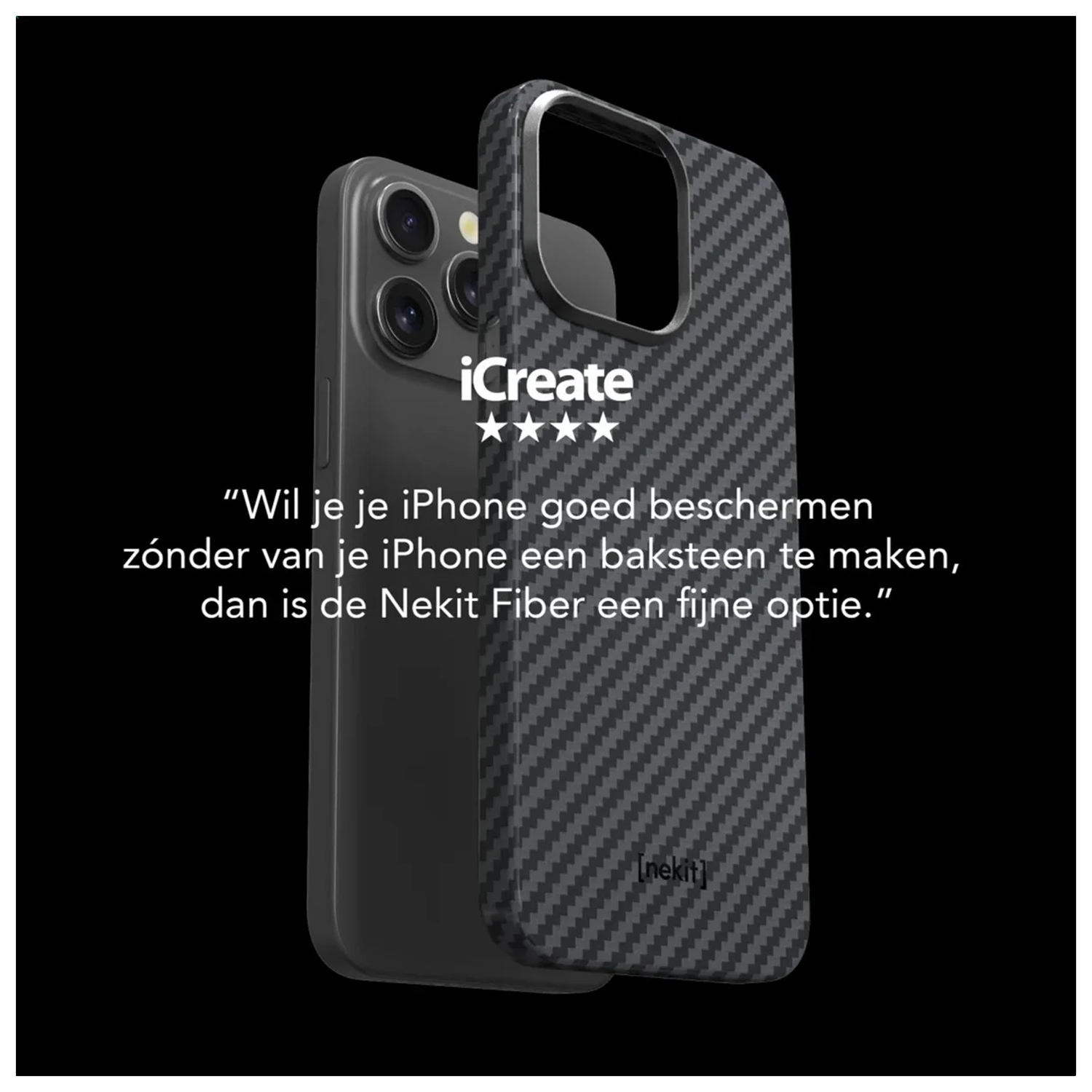 NEKIT Fiber PixelSnap Google Pixel 10 / 10 Pro Hoesje MagSafe / Qi2 Kevlar Zwart afbeelding 6