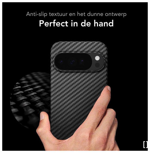 NEKIT Fiber PixelSnap Google Pixel 10 / 10 Pro Hoesje MagSafe / Qi2 Kevlar Zwart afbeelding 7