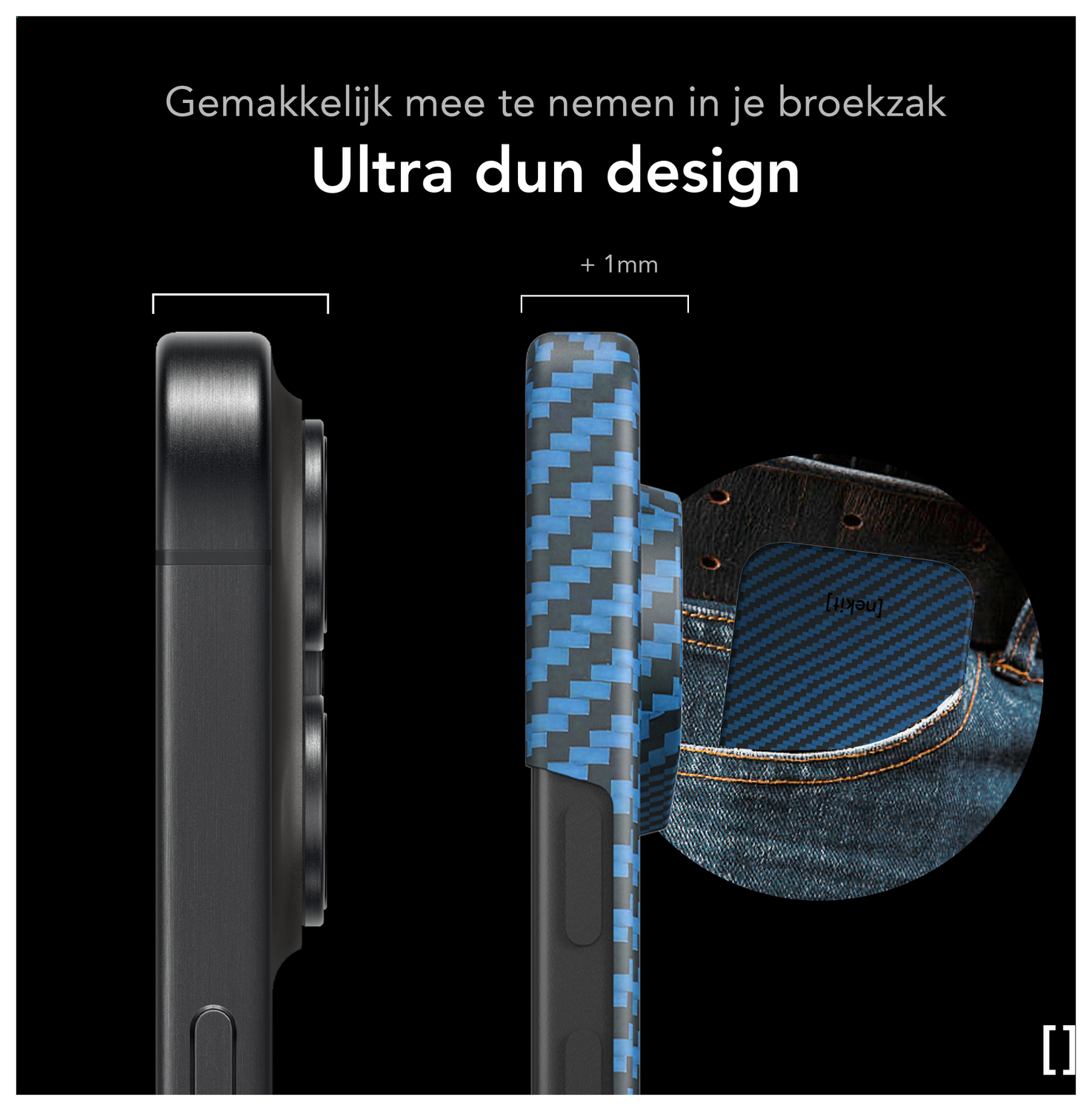 NEKIT Fiber PixelSnap Google Pixel 10 / 10 Pro Hoesje MagSafe / Qi2 Kevlar Blauw afbeelding 5