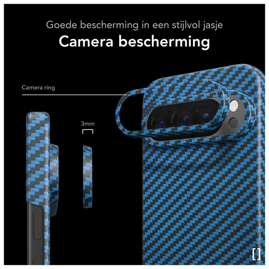 NEKIT Fiber PixelSnap Google Pixel 10 / 10 Pro Hoesje MagSafe / Qi2 Kevlar Blauw afbeelding 4