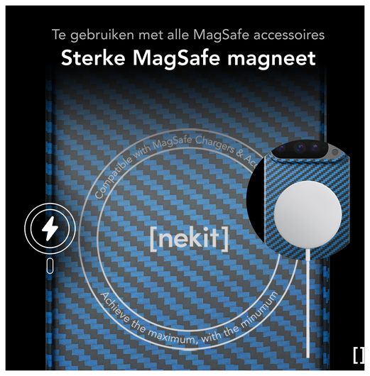 NEKIT Fiber PixelSnap Google Pixel 10 / 10 Pro Hoesje MagSafe / Qi2 Kevlar Blauw afbeelding 6