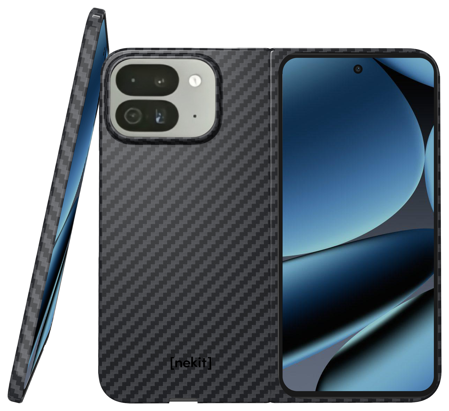 NEKIT Fiber PixelSnap Google Pixel 10 Pro Fold Hoesje MagSafe / Qi2 Kevlar Zwart afbeelding 1