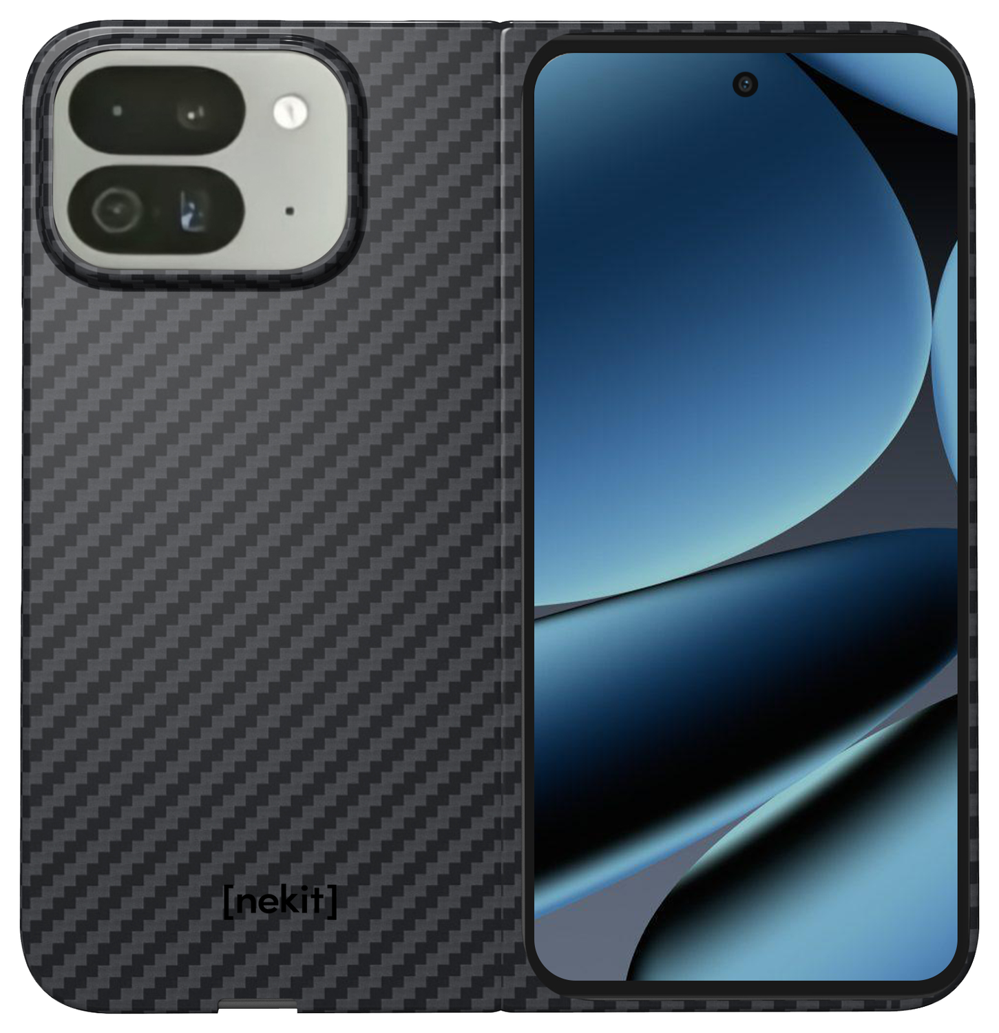 NEKIT Fiber PixelSnap Google Pixel 10 Pro Fold Hoesje MagSafe / Qi2 Kevlar Zwart afbeelding 10