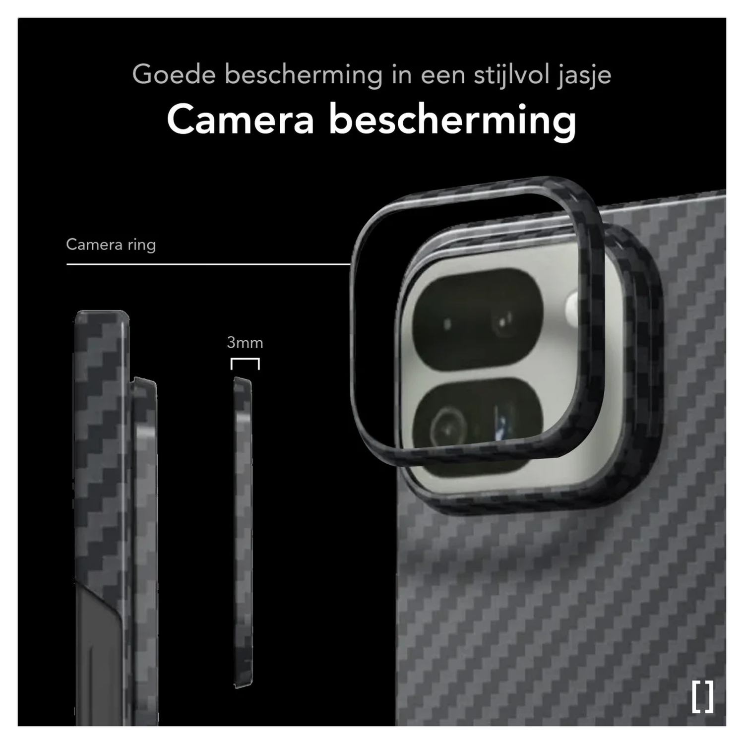 NEKIT Fiber PixelSnap Google Pixel 10 Pro Fold Hoesje MagSafe / Qi2 Kevlar Zwart afbeelding 3