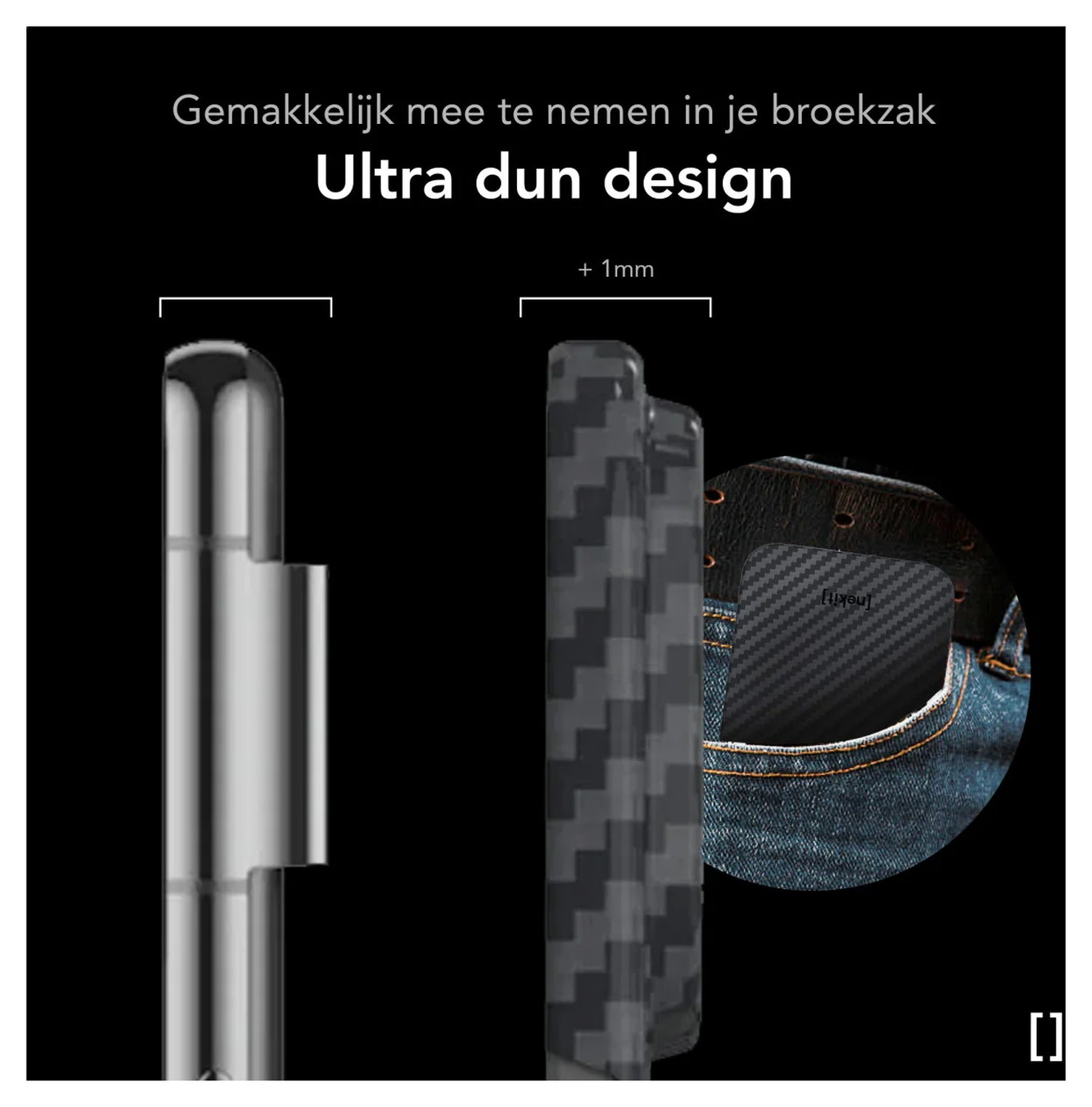 NEKIT Fiber PixelSnap Google Pixel 10 Pro Fold Hoesje MagSafe / Qi2 Kevlar Zwart afbeelding 4