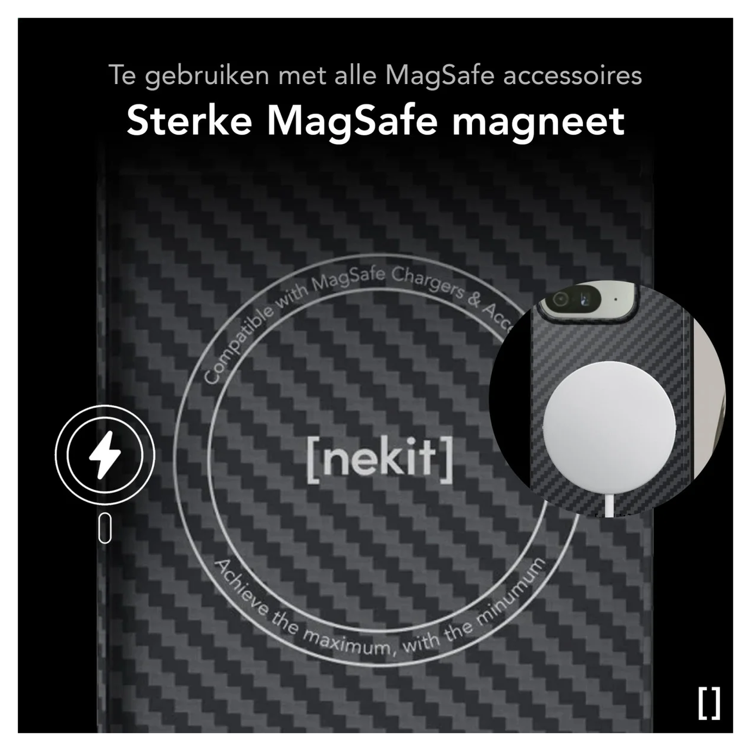 NEKIT Fiber PixelSnap Google Pixel 10 Pro Fold Hoesje MagSafe / Qi2 Kevlar Zwart afbeelding 5
