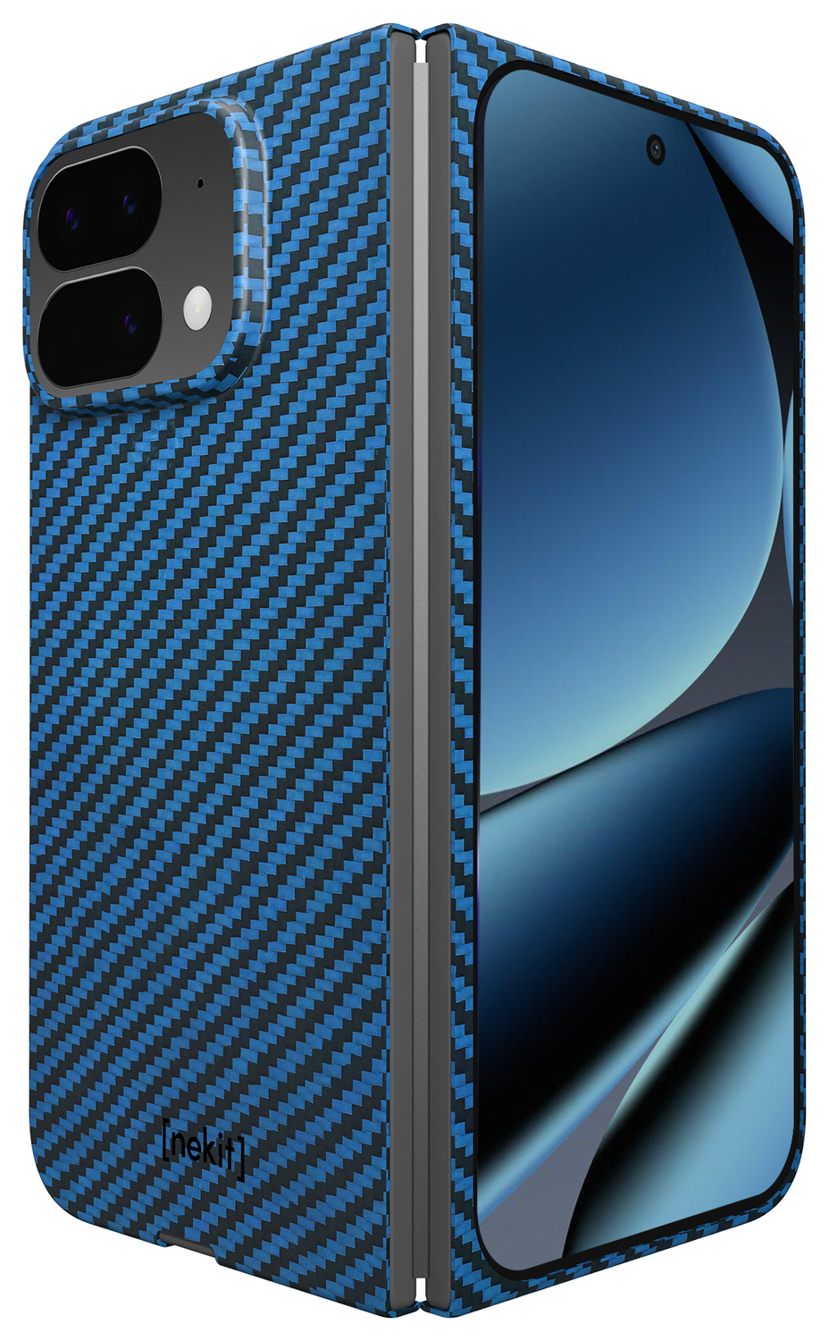 NEKIT Fiber PixelSnap Google Pixel 10 Pro Fold Hoesje MagSafe / Qi2 Kevlar Blauw afbeelding 2