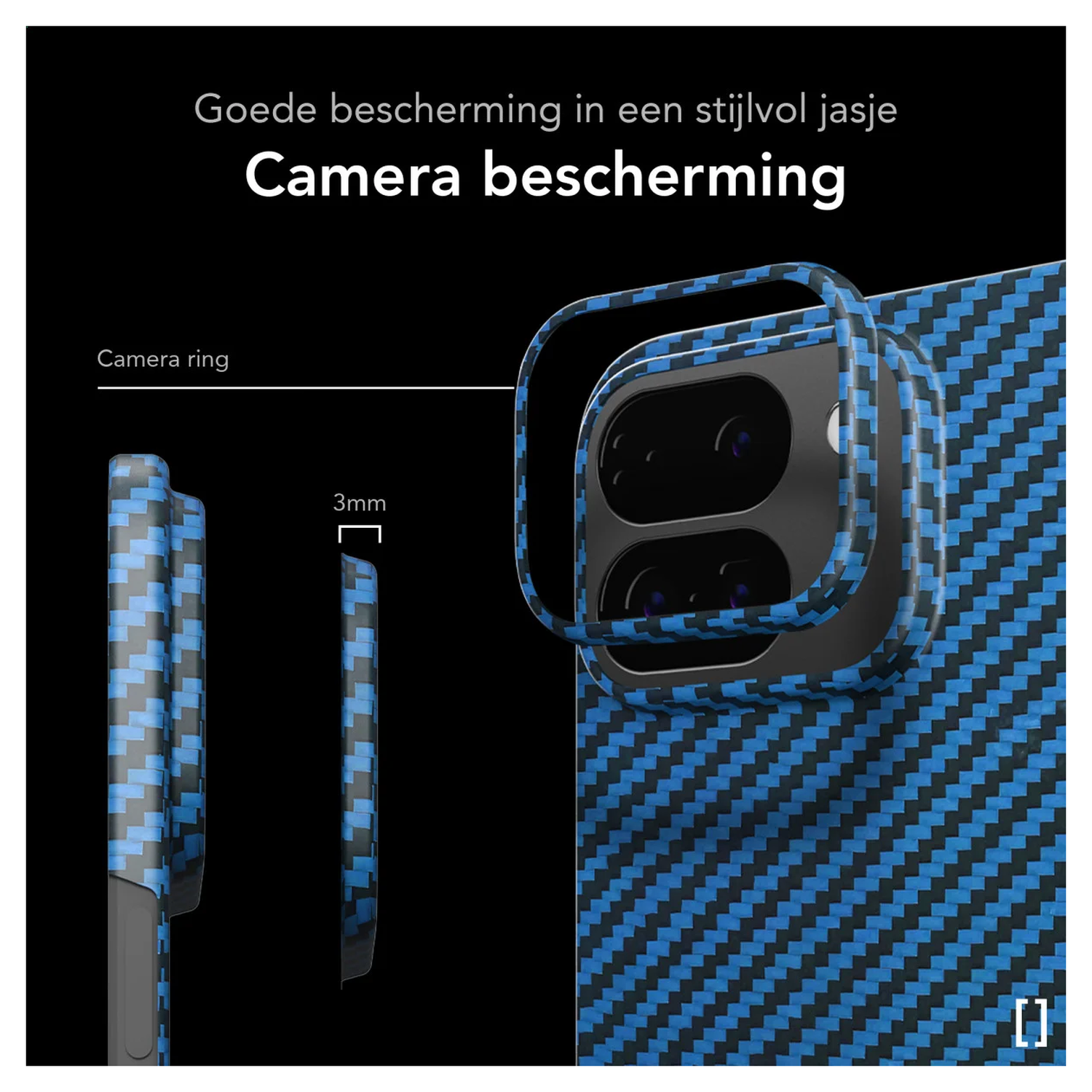 NEKIT Fiber PixelSnap Google Pixel 10 Pro Fold Hoesje MagSafe / Qi2 Kevlar Blauw afbeelding 3