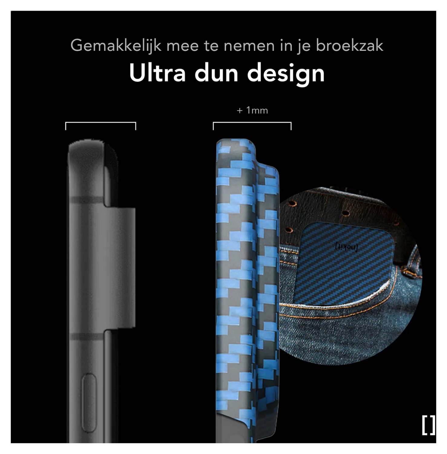 NEKIT Fiber PixelSnap Google Pixel 10 Pro Fold Hoesje MagSafe / Qi2 Kevlar Blauw afbeelding 4