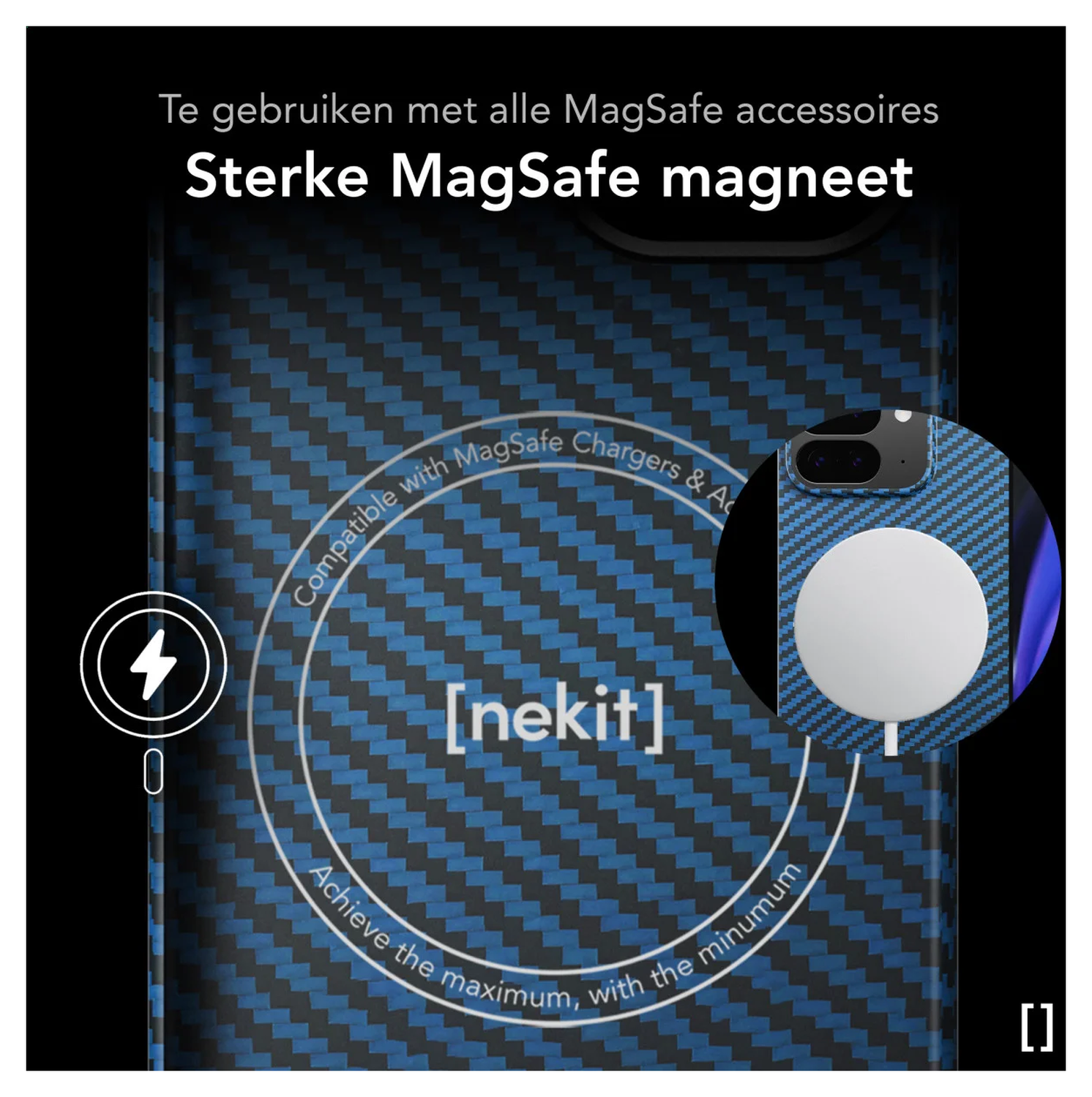 NEKIT Fiber PixelSnap Google Pixel 10 Pro Fold Hoesje MagSafe / Qi2 Kevlar Blauw afbeelding 6