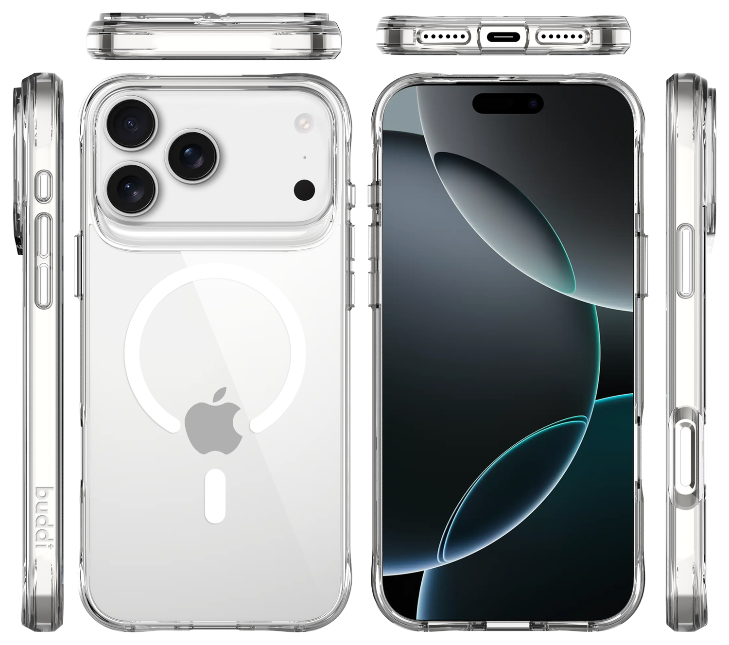 Buddi Core Apple iPhone 17 Pro Max Hoesje MagSafe Back Cover Clear afbeelding 9