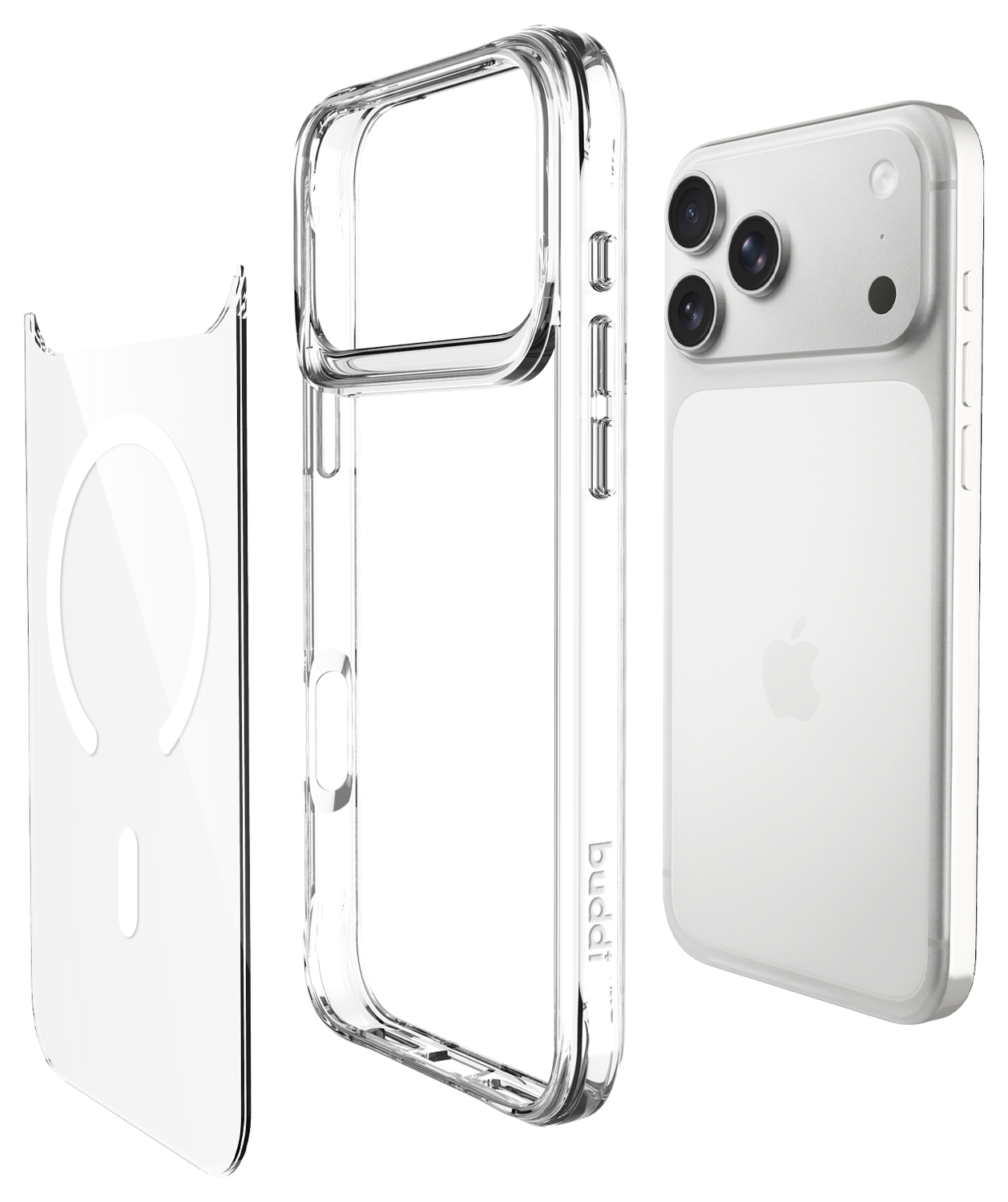 Buddi Core Apple iPhone 17 Pro Hoesje MagSafe Back Cover Clear afbeelding 10