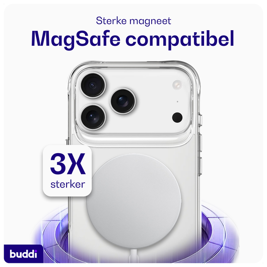 Buddi Core Apple iPhone 17 Pro Max Hoesje MagSafe Back Cover Matte Clear afbeelding 3