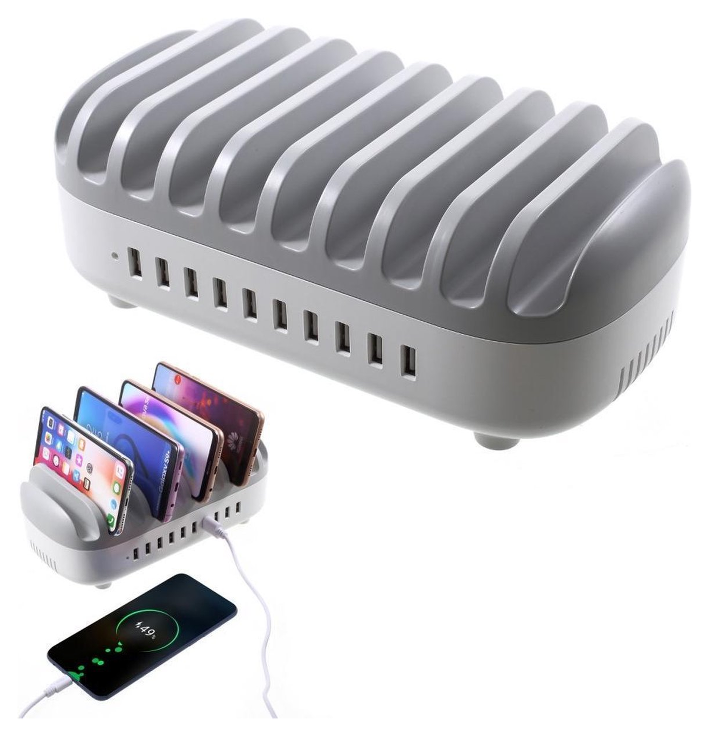 Orico Universeel 120W Oplaad Station 10 Poort USB-A Oplader Wit afbeelding 2