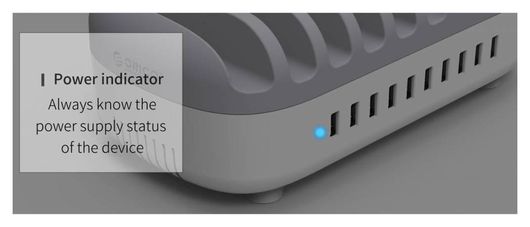 Orico Universeel 120W Oplaad Station 10 Poort USB-A Oplader Wit afbeelding 9