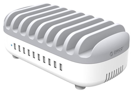 Orico Universeel 120W Oplaad Station 10 Poort USB-A Oplader Wit afbeelding