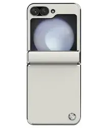 Nillkin Leather CamShield Samsung Z Flip 6 / 7 FE Hoesje met Camera Slider Wit afbeelding