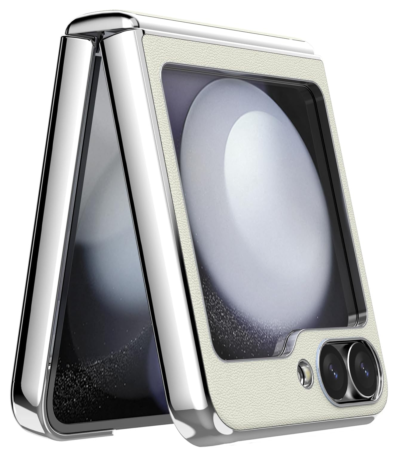 Nillkin Leather CamShield Samsung Z Flip 6 / 7 FE Hoesje met Camera Slider Wit afbeelding 13