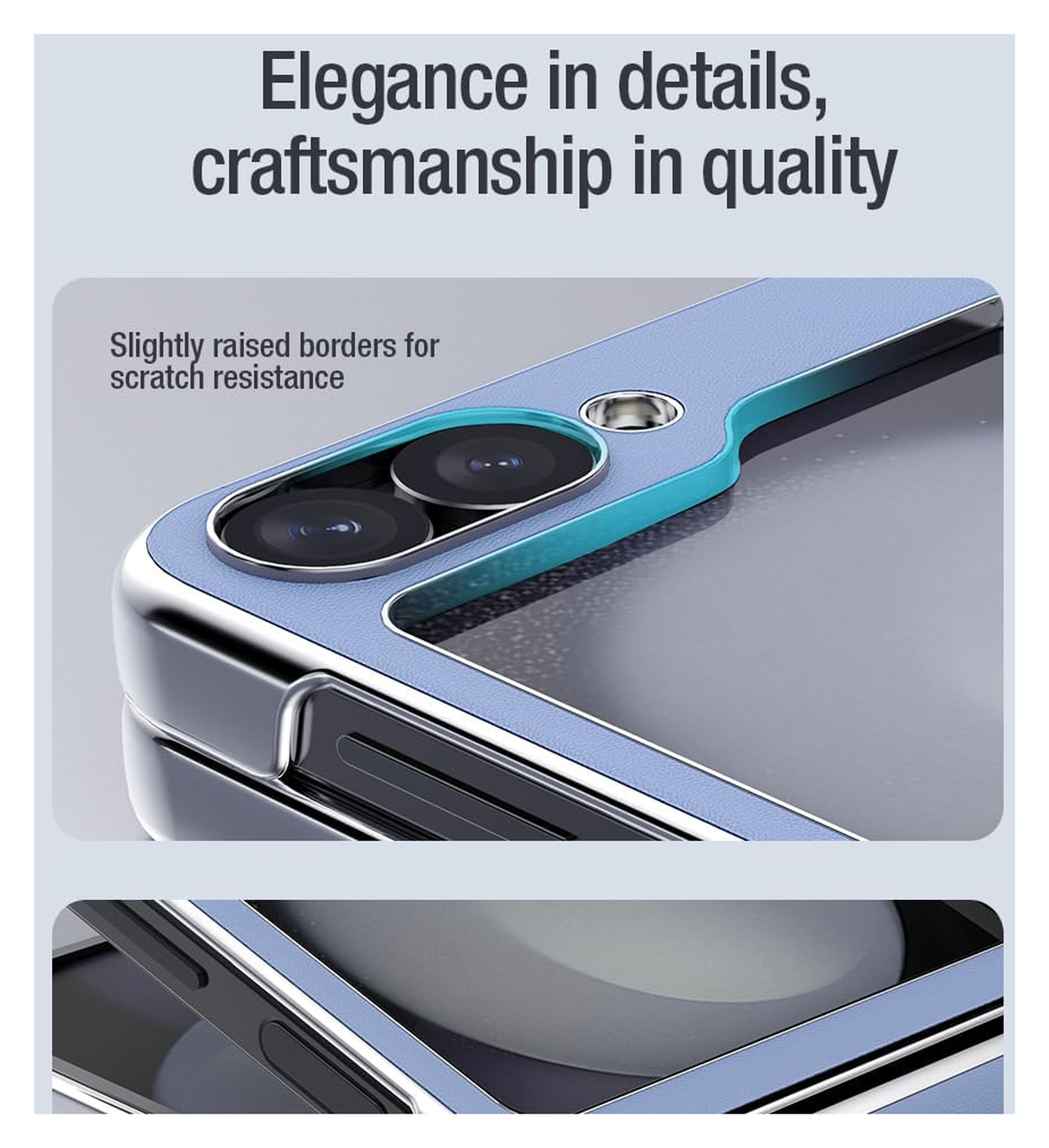Nillkin Leather CamShield Samsung Z Flip 6 / 7 FE Hoesje met Camera Slider Wit afbeelding 6
