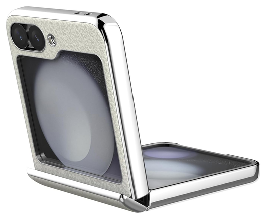 Nillkin Leather CamShield Samsung Z Flip 6 / 7 FE Hoesje met Camera Slider Wit afbeelding 2