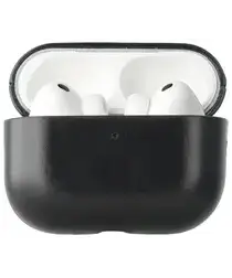 Rosso Deluxe Apple AirPods Pro 2 Hoesje Echt Leer Case Zwart afbeelding