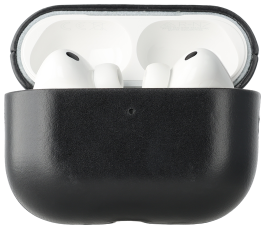 Rosso Deluxe Apple AirPods Pro 2 Hoesje Echt Leer Case Zwart afbeelding 1