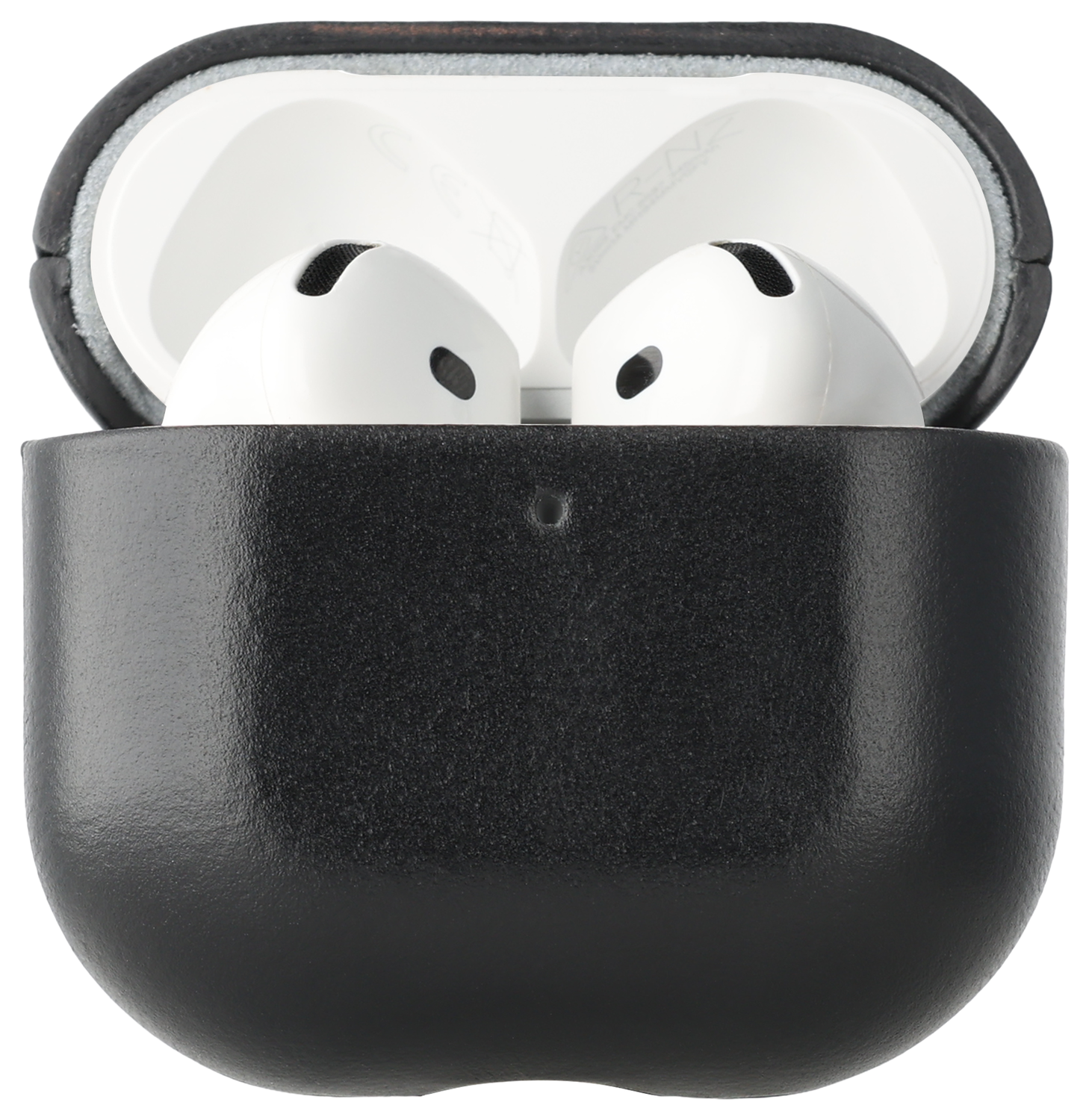 Rosso Deluxe Apple AirPods 4 Hoesje Echt Leer Case Zwart afbeelding 1