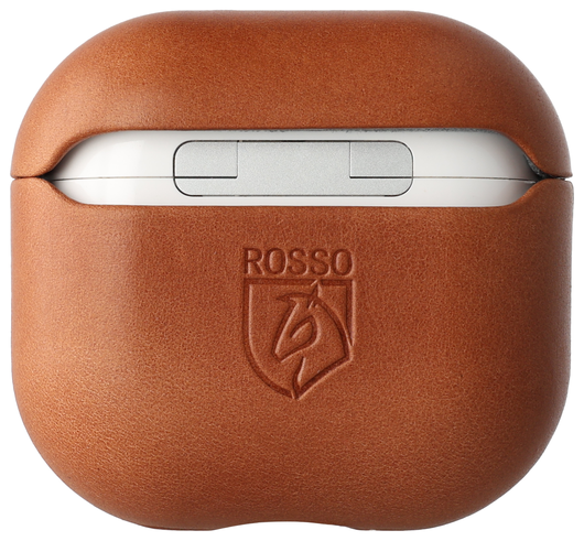 Rosso Deluxe Apple AirPods 4 Hoesje Echt Leer Case Bruin afbeelding 2