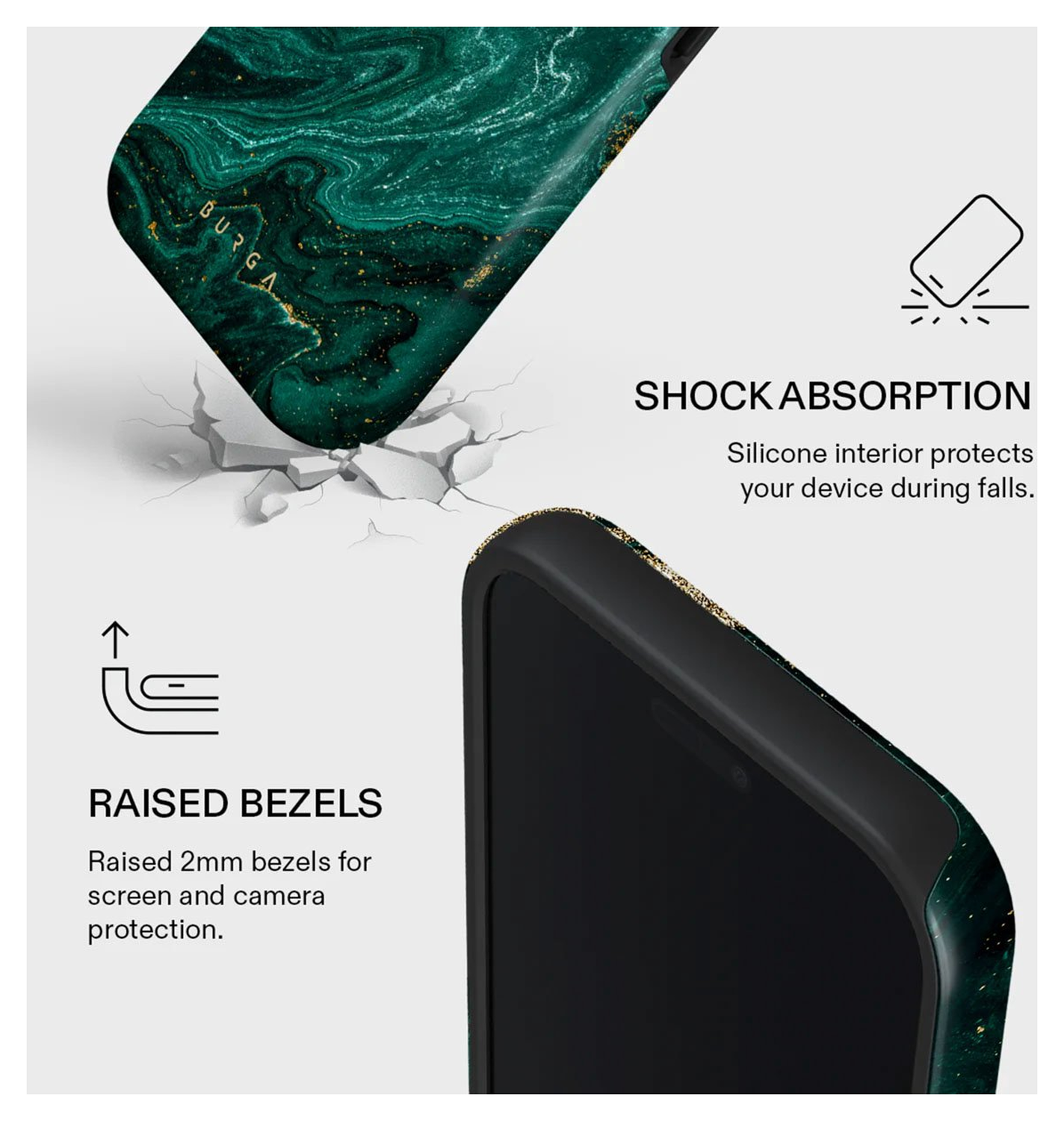 Burga Tough MagSafe Apple iPhone 17 Pro Hoesje Back Cover Emerald Pool afbeelding 4