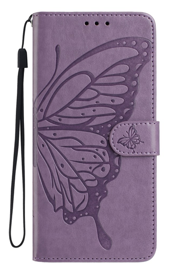 Xiaomi Redmi Note 14 Pro 4G Hoesje Vlinder Bloem Book Case Pasjeshouder Paars afbeelding 4