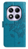 Xiaomi Redmi Note 14 Pro 4G Hoesje Vlinder Bloem Book Case Pasjeshouder Blauw afbeelding 5