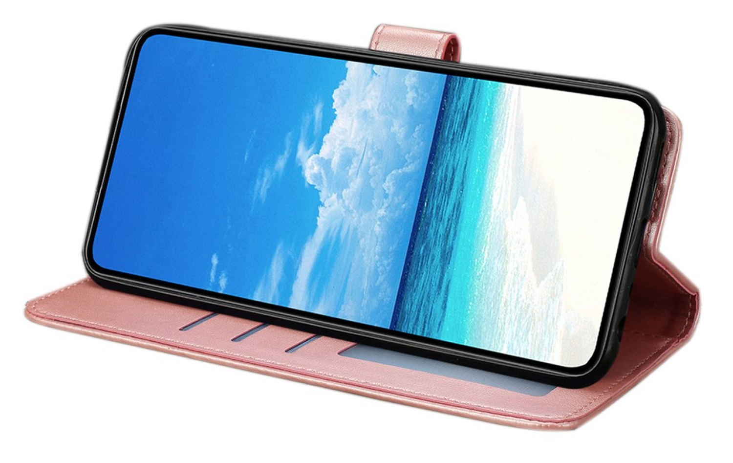 Xiaomi Redmi Note 14 Pro 4G Hoesje Vlinder Bloem Book Case Pasjeshouder Roze afbeelding 3