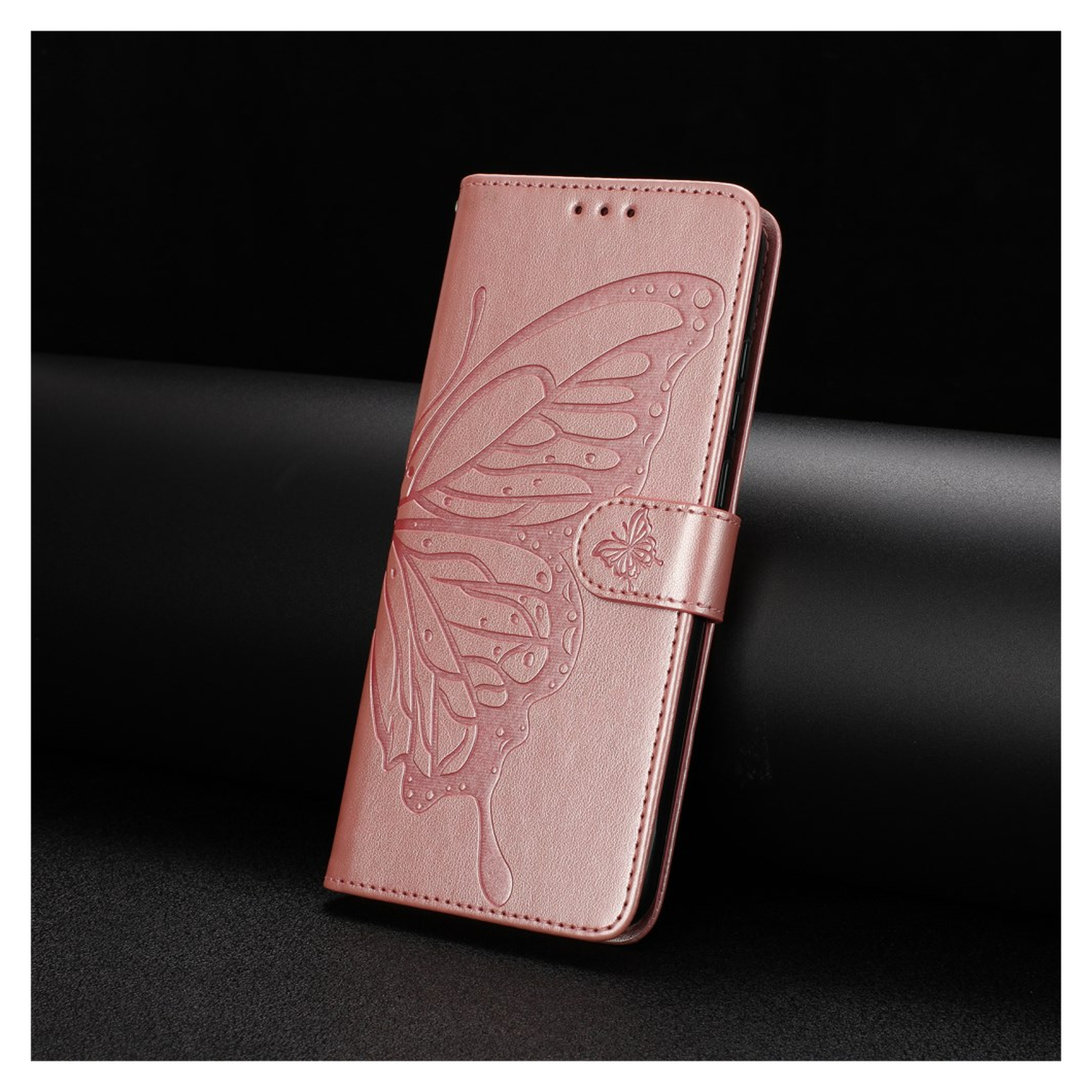 Xiaomi Redmi Note 14 Pro 4G Hoesje Vlinder Bloem Book Case Pasjeshouder Roze afbeelding 6