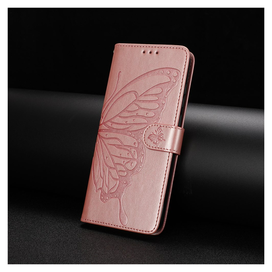 Xiaomi Redmi Note 14 Pro 4G Hoesje Vlinder Bloem Book Case Pasjeshouder Roze afbeelding 6