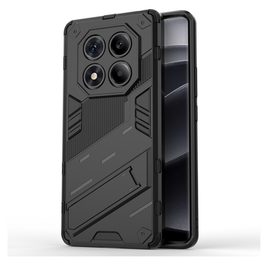 Xiaomi Redmi Note 14 Pro 4G Hoesje Shockproof Kickstand Back Cover Zwart afbeelding 1
