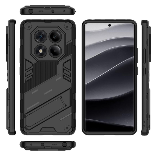 Xiaomi Redmi Note 14 Pro 4G Hoesje Shockproof Kickstand Back Cover Zwart afbeelding 4