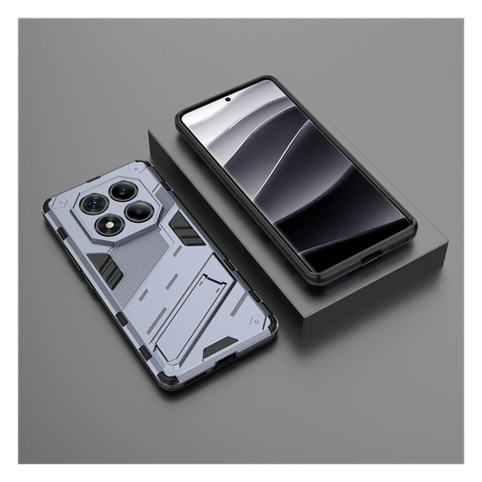 Xiaomi Redmi Note 14 Pro 4G Hoesje Shockproof Kickstand Back Cover Blauw afbeelding 6