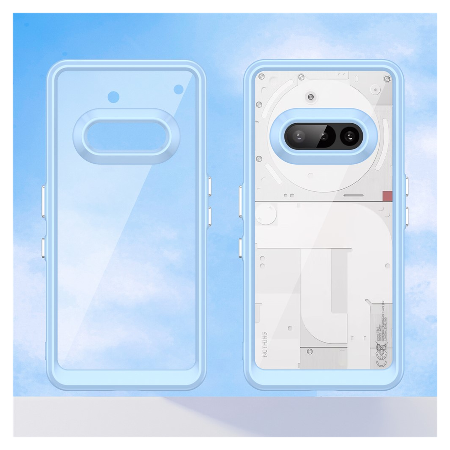 Nothing Phone (3) Hoesje Acryl Back Cover Blauw afbeelding 8