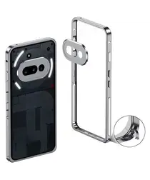 Nothing Phone (3a) Metalen Hoesje Frame met Camera Protector Grijs afbeelding