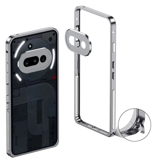 Nothing Phone (3a) Metalen Hoesje Frame met Camera Protector Grijs afbeelding 1