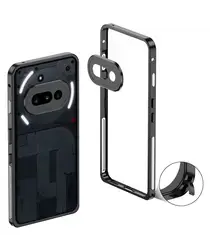 Nothing Phone (3a) Metalen Hoesje Frame met Camera Protector Zwart afbeelding