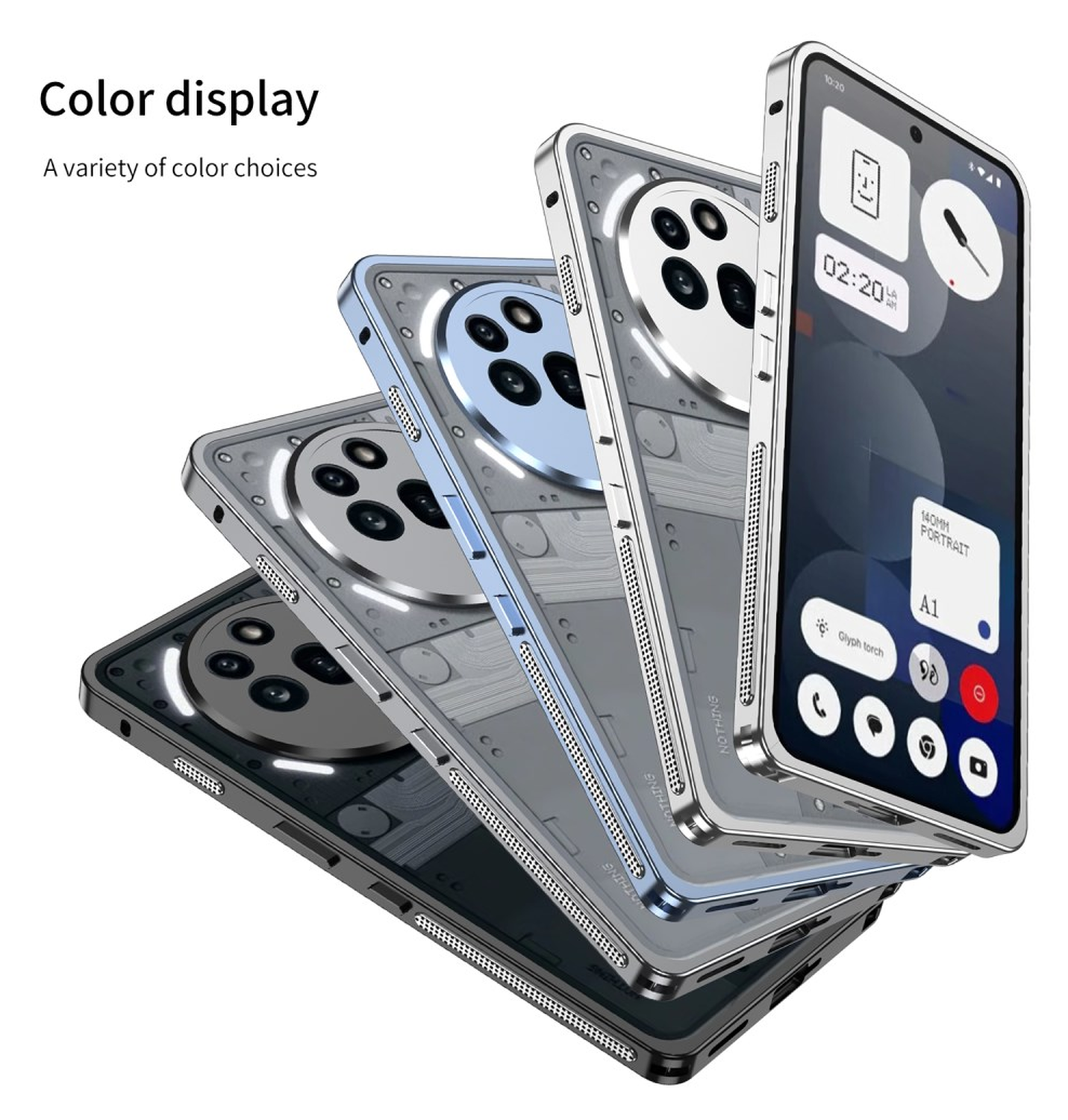 Nothing Phone (3a) Pro Hoesje Metalen Frame met Camera Protector Zwart afbeelding 7