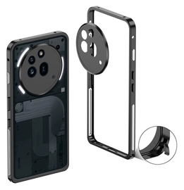 Nothing Phone (3a) Pro Hoesje Metalen Frame met Camera Protector Zwart afbeelding
