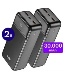Buddi Boost 30.000 mAh Powerbank Met Display Duo Pack Zwart 22.5W afbeelding