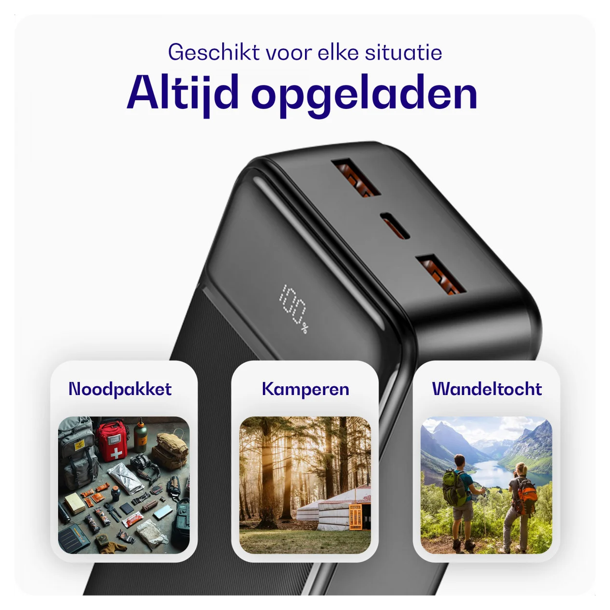 Buddi Boost 30.000 mAh Powerbank Met Display Duo Pack Zwart 22.5W afbeelding 10