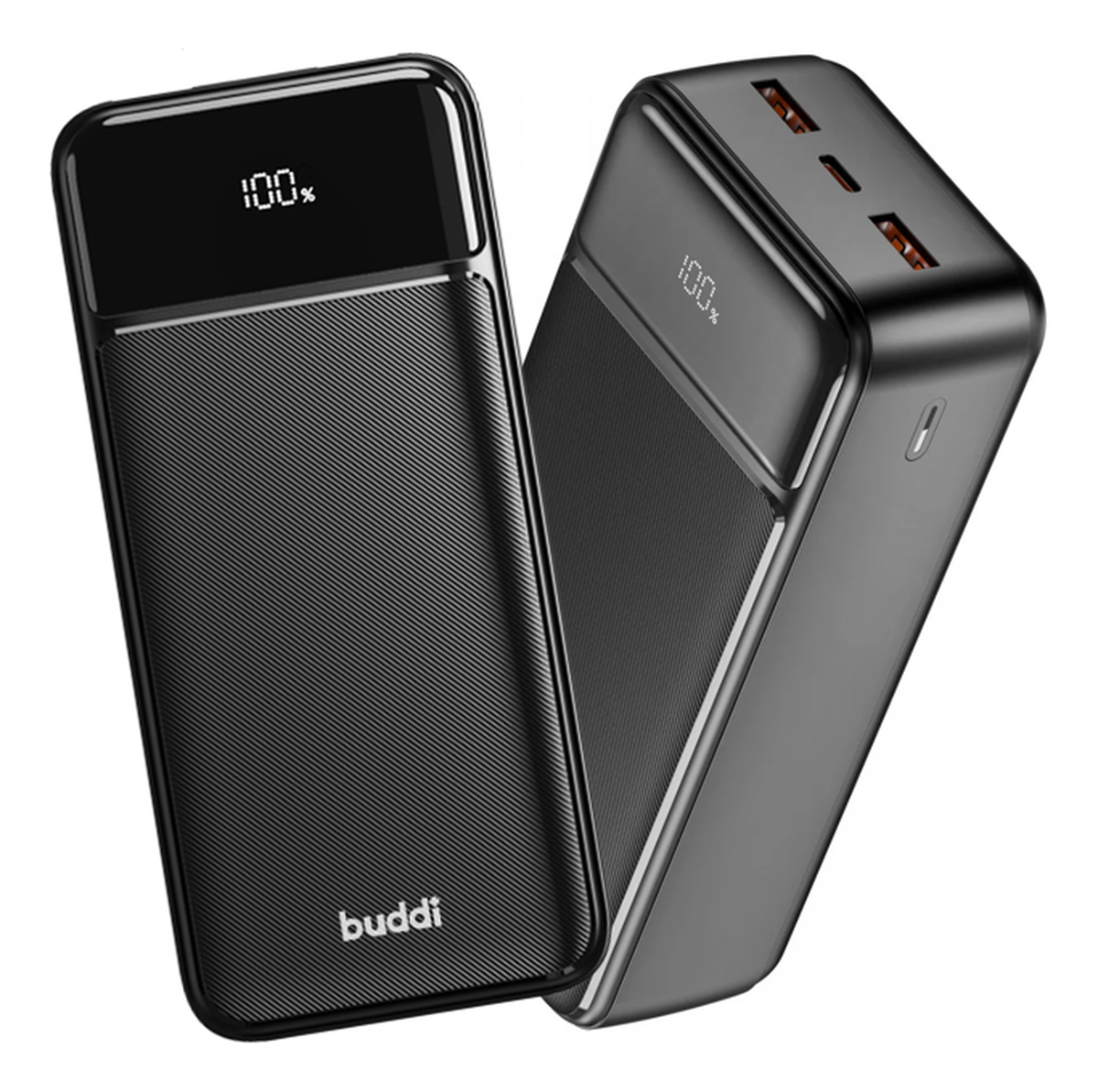 Buddi Boost 30.000 mAh Powerbank Met Display Duo Pack Zwart 22.5W afbeelding 2