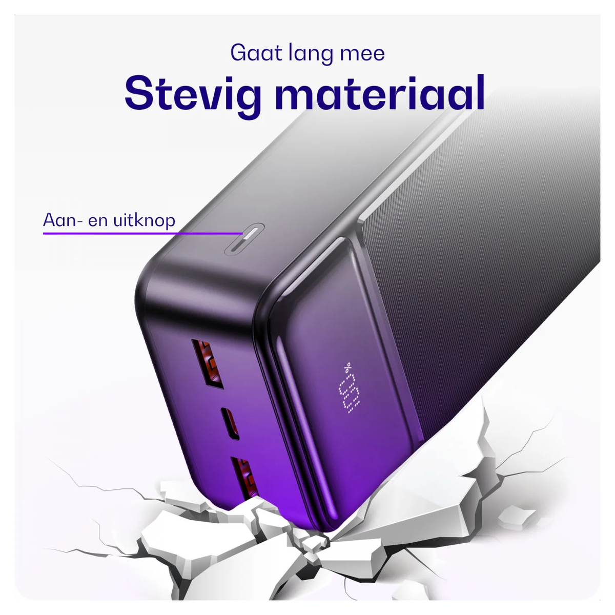 Buddi Boost 30.000 mAh Powerbank Met Display Duo Pack Zwart 22.5W afbeelding 5